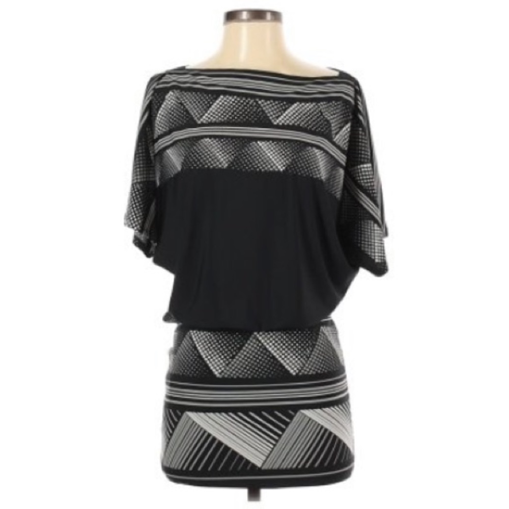 BCBGMax Azria ~ Geometric print blouson dress